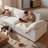113.8" Cloud Sectional Couches With Deep Seat,3-Seat Sofa With 3 Storage Ottoman Or Living Room