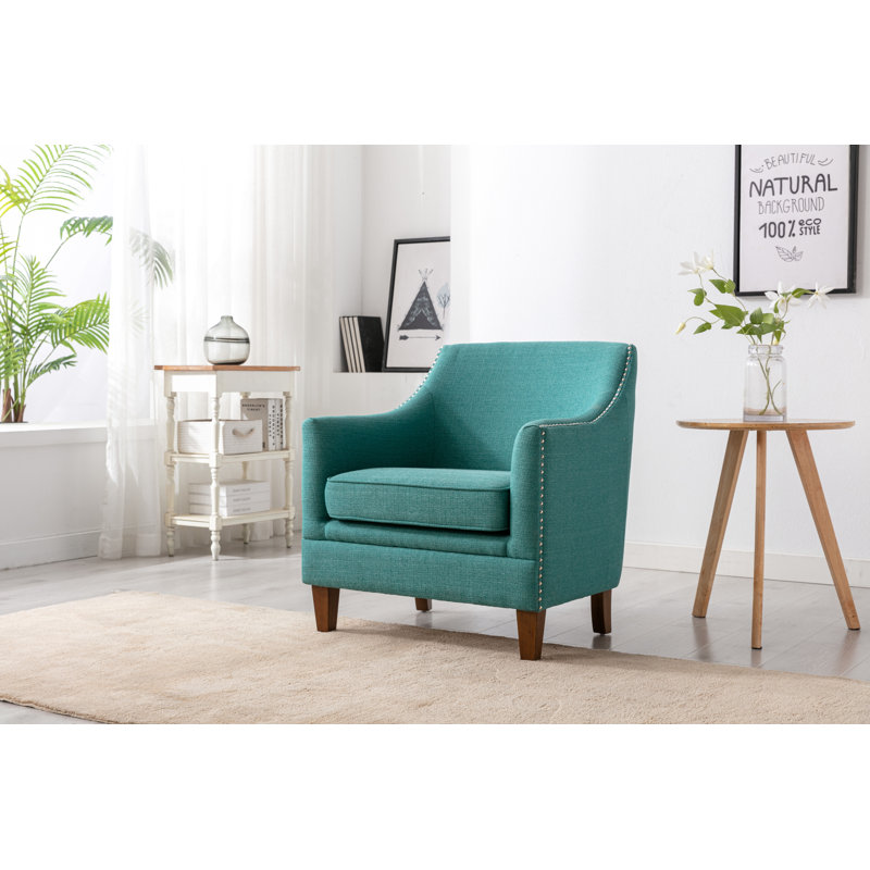Fauteuil de 30,3 po de largeur Toisha, Mélange de polyester bleu