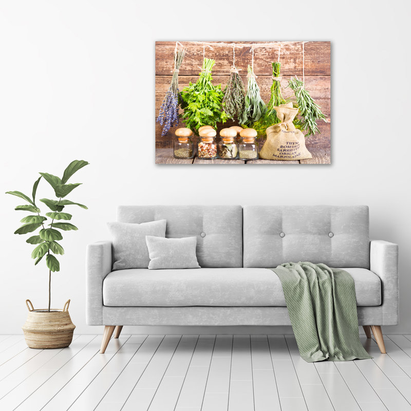 Herbs On A String - Wrapped Canvas Print