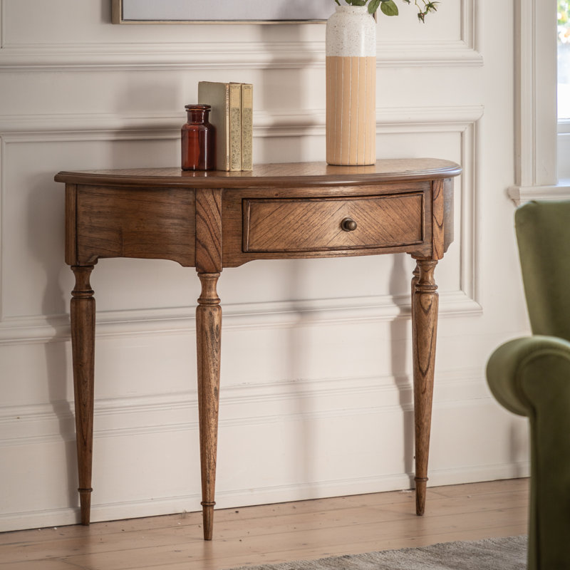 Cleston 92.5cm Solid Wood Top Console Table, Light Brown
