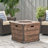 Outdoor Patio 24'' H X 32'' W Square Gas Burning Concrete Fire Pit Wood Pattern,40,000 BTU,Tank Inside
