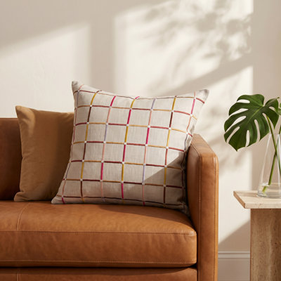Checkered Cotton Throw Pillow