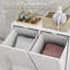 Armoire de rangement à linge inclinable avec paniers à 2 compartiments, blanc