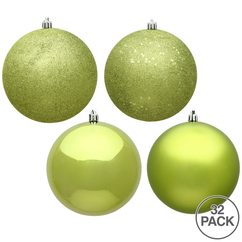Ornements de boule de Noël incassable 32ct brillant, Lime