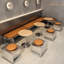 Banc de restaurant moderne de style industriel