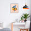 Deux oranges avec un arc bleu, estampe numérique, imaginée par Imagine It Images-852150750-852150737