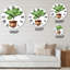 Ficus Lyre dans un pot de fleurs en argile - Horloge murale traditionnelle-60329261