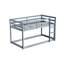 Lit simple au-dessus d'un lit mezzanine gris en bois d'hévéa massif avec lit pour une nuit de sommeil paisible-501396911