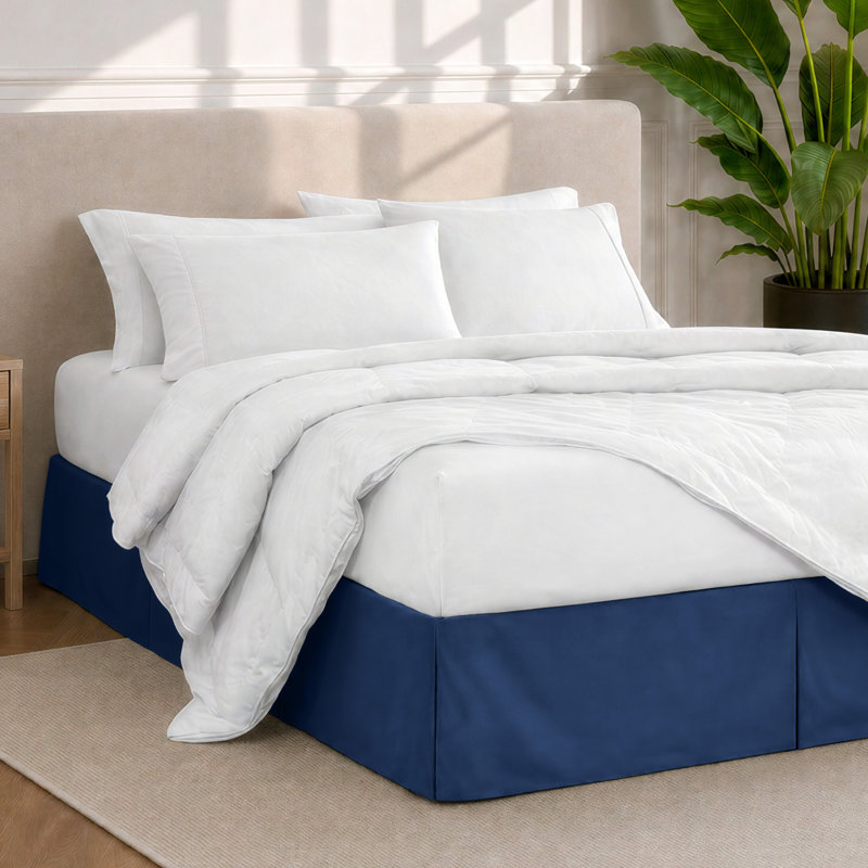 Tailored Bed Skirt, Full, Dark Blue