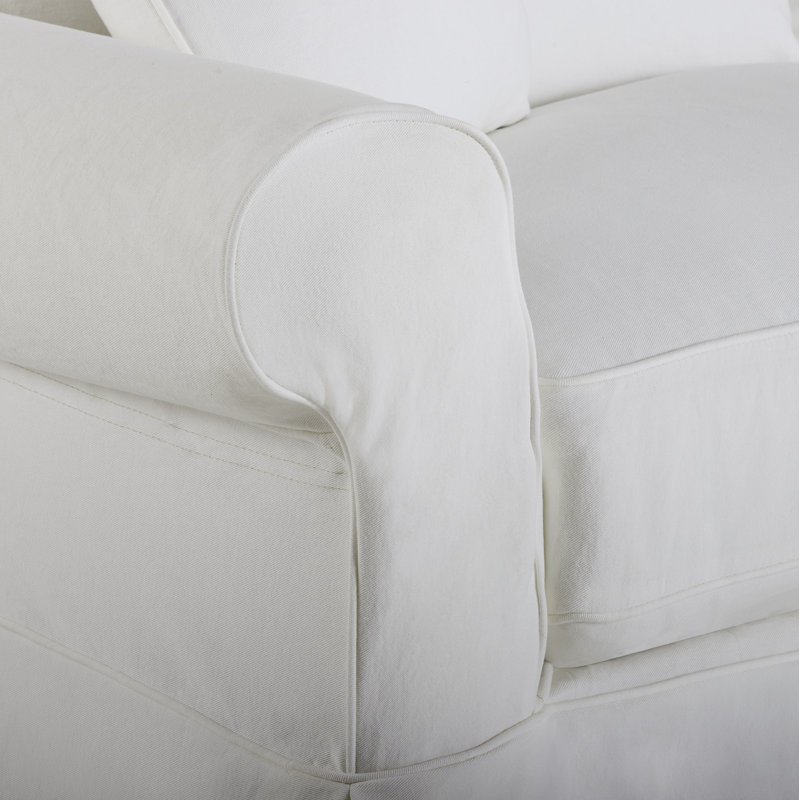 Amari L-Shaped Slipcovered Sectional, Classic Bleach White Twill, Right Hand Facing