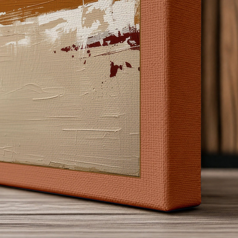 Waterside Layers Minimalist - Wrapped Canvas, 30x20 - 76.2 x 50.8 cm, Terracotta Border
