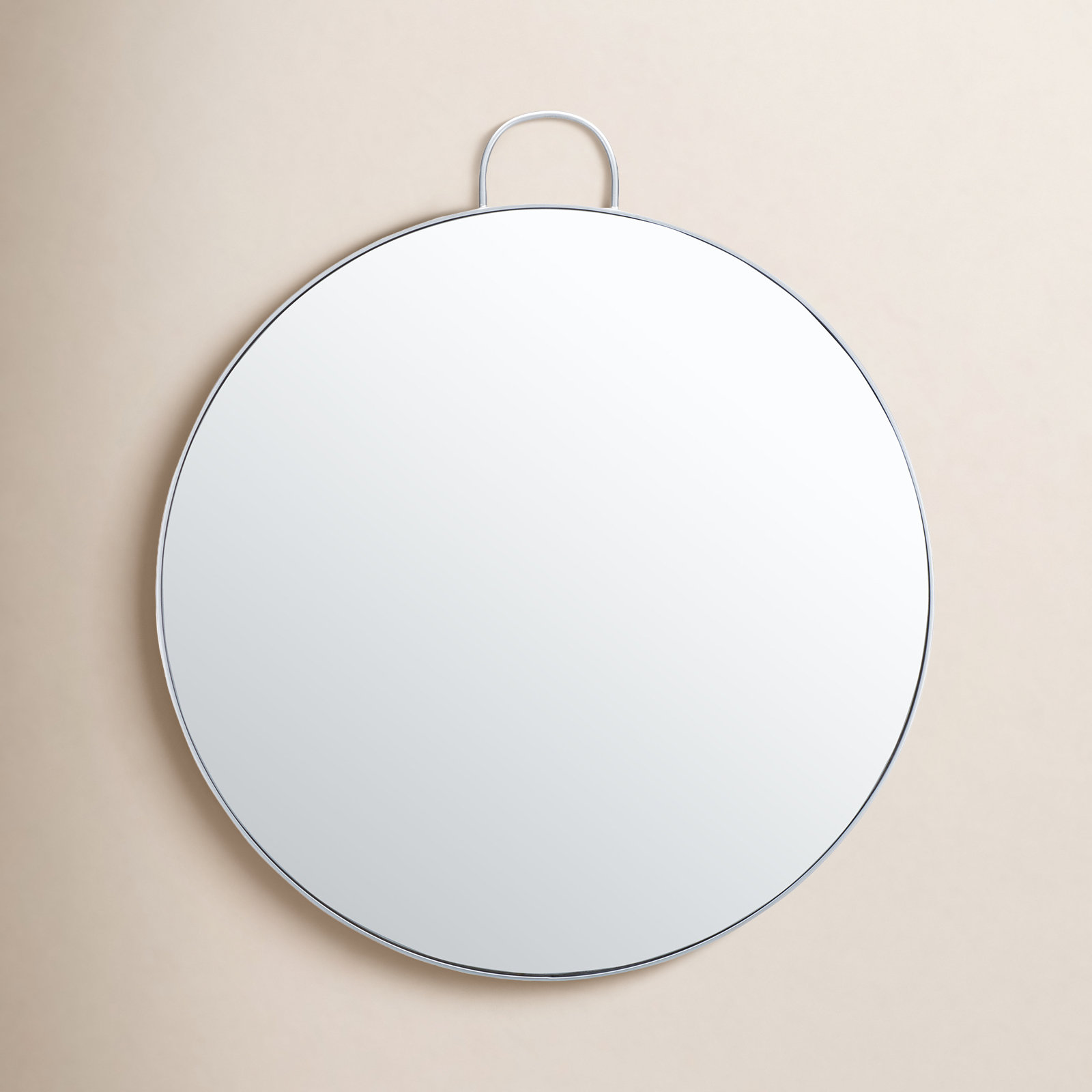 Kathy Metal Round Wall Mirror, Silver