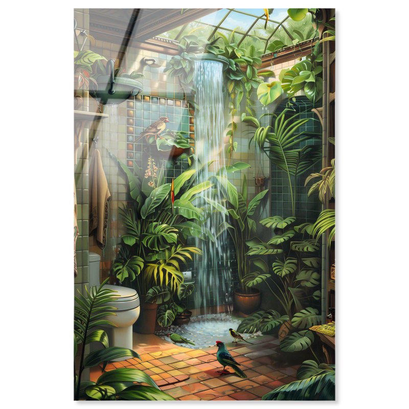 Art mural en verre acrylique sans cadre Waterfall, H 15 po x l 10 po