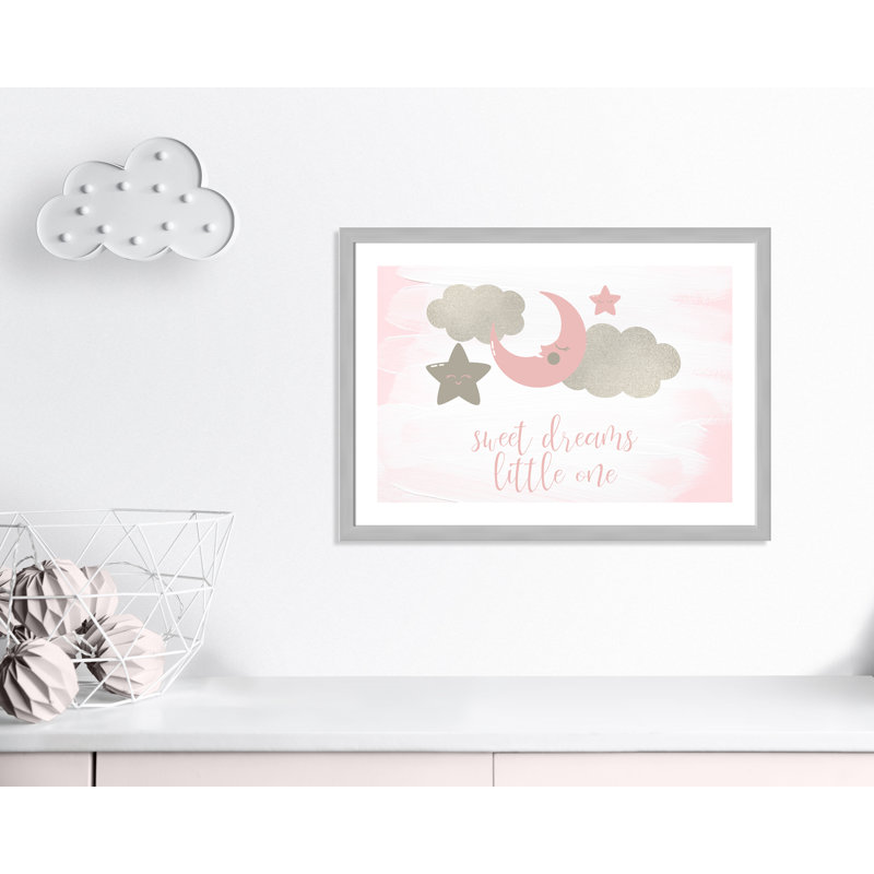 Little rêve little one, H 26,5 po x l 36,5 po x P 0,63 po, Encadré plat argent