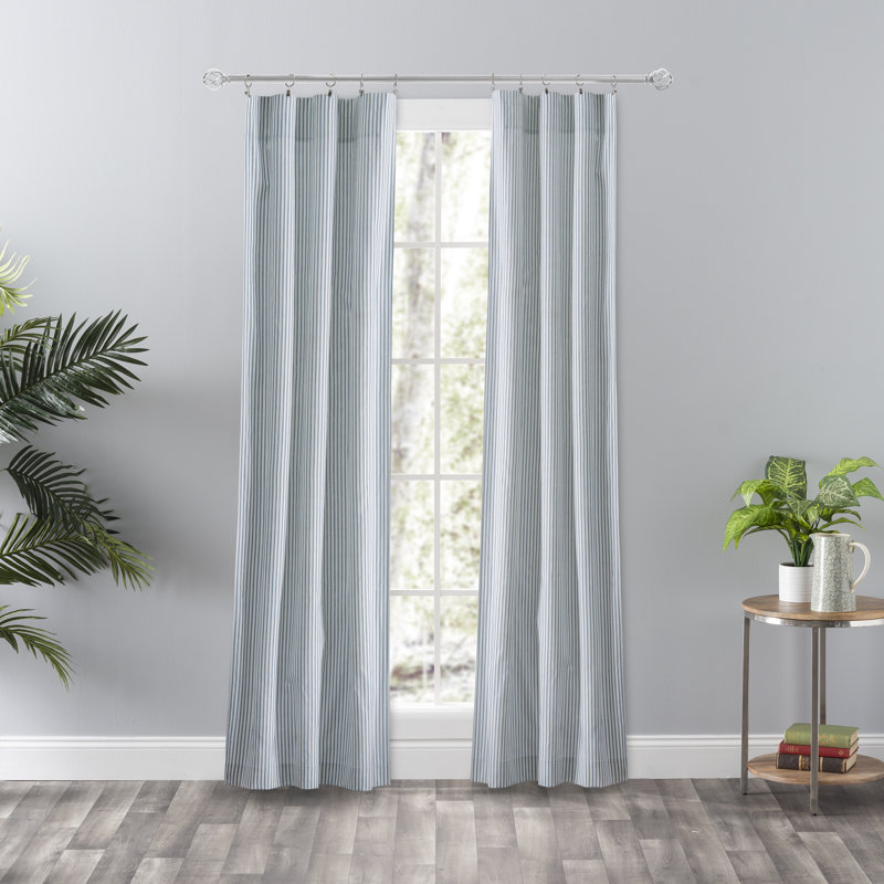 Charis Room Darkening Curtain Pair, Blue, 28" x 84"
