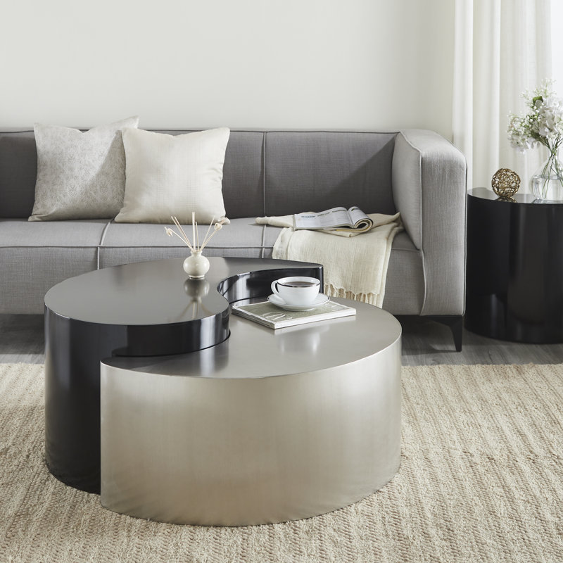 Addington Coffee Table, Black & Silver