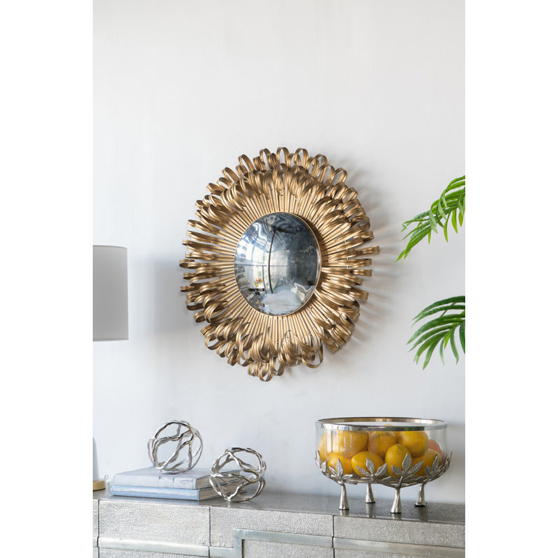 27" In Sunburst Design Wall Mirror