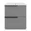 Meuble-lavabo 30 po avec lavabo en céramique et tiroirs pleine extension, meuble-lavabo autoportant avec glissières de tiroir à fermeture douce, conception cannelée, gris-1127995174