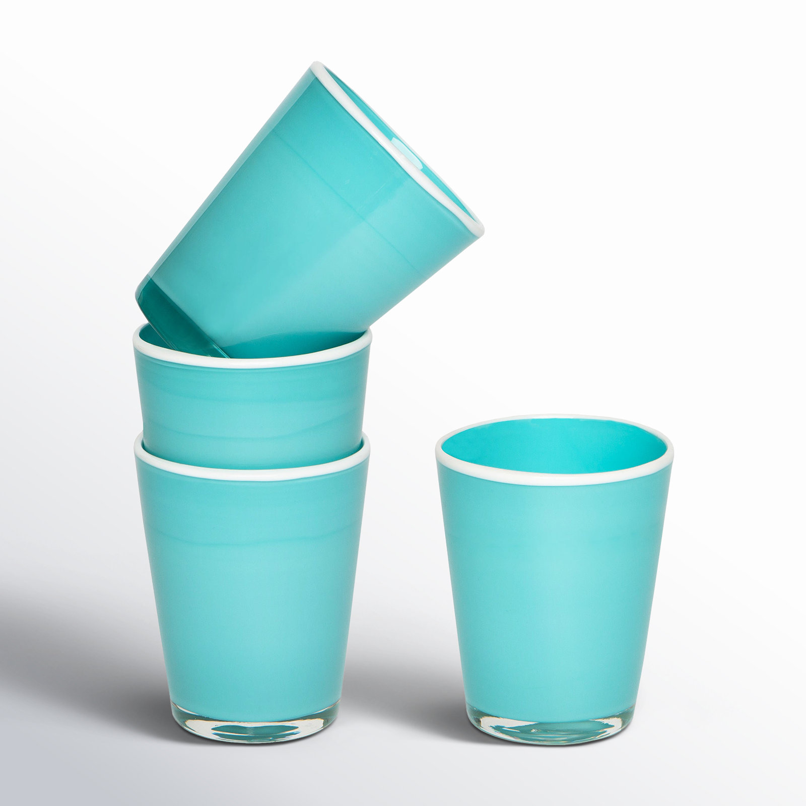 Sarya Glassware, 9 oz., Blue/White