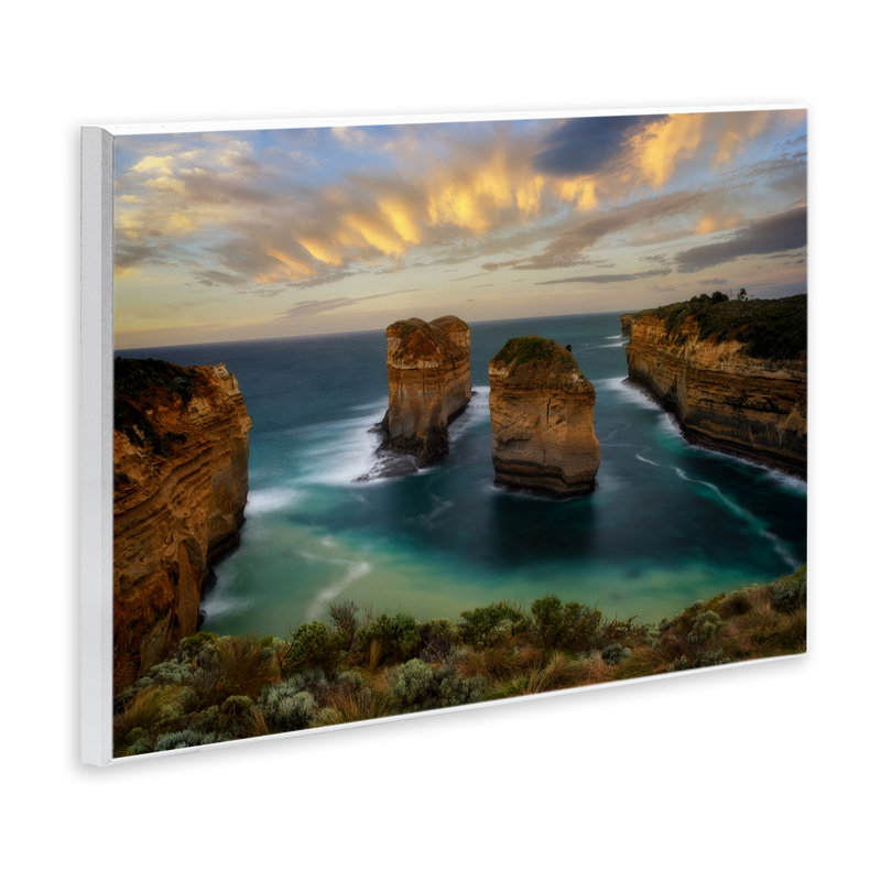 Plaque murale paysage Loch Ard Gorge, design par Lincoln Harrison, H 13 po x l 19 po