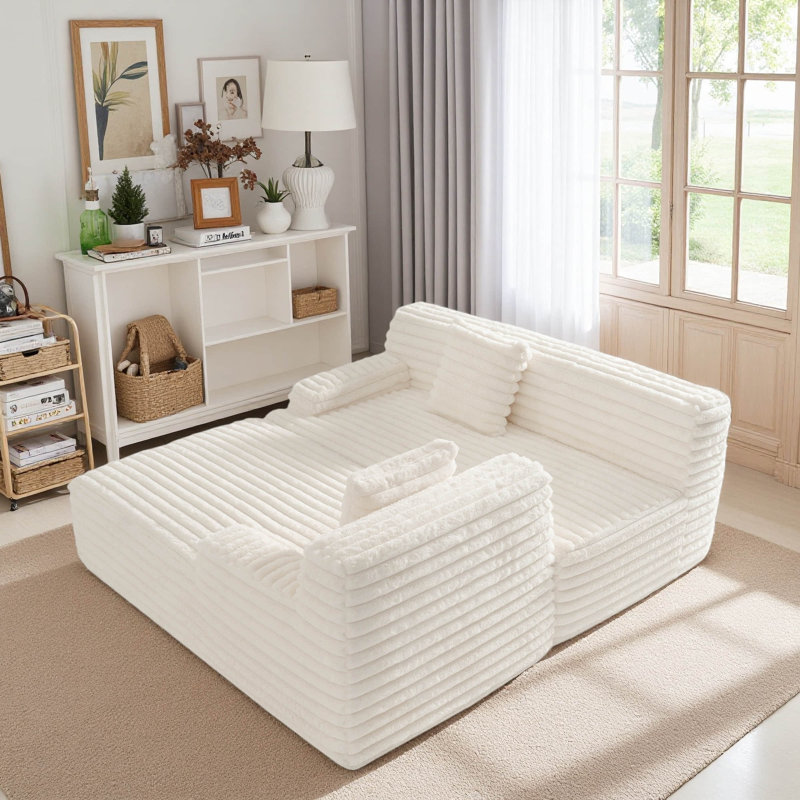 Canapé modulaire 110 po Cloud, Tissu beige