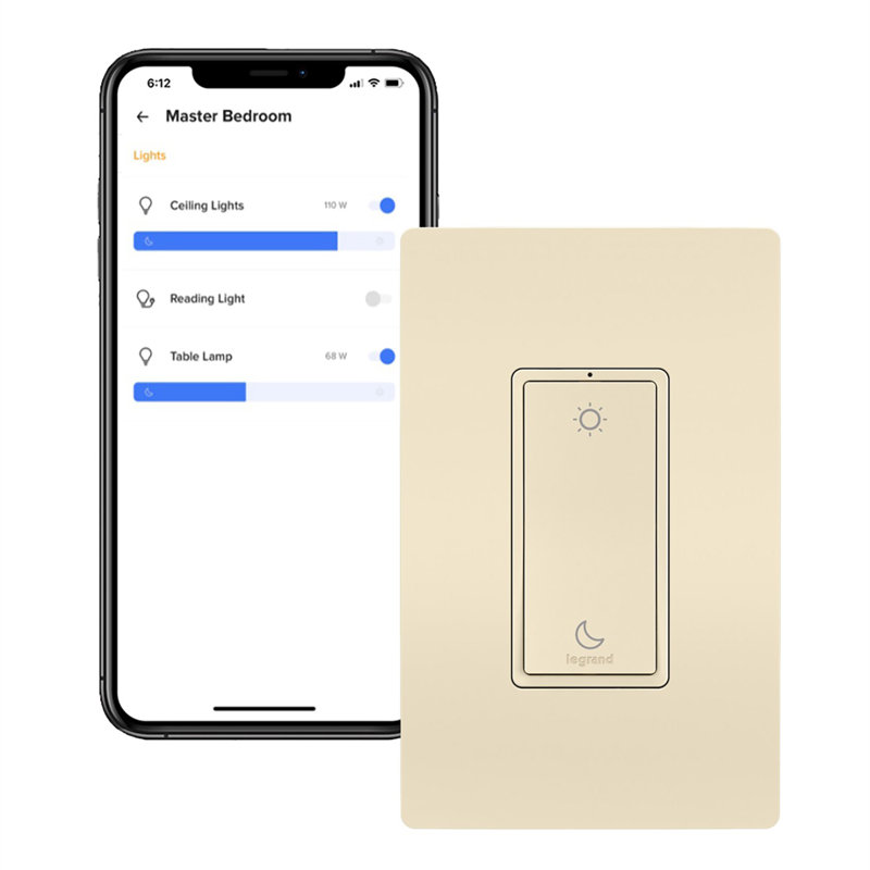 radiant® Sleep/Wake Wireless Smart Switch with Netatmo, Light Almond