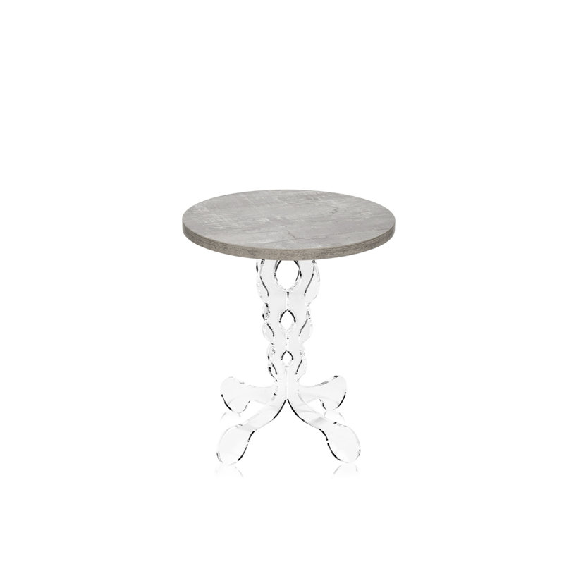 Mersin Pedestal Coffee Table, 42cm H x 36cm W x 36cm D, Grey Atrium