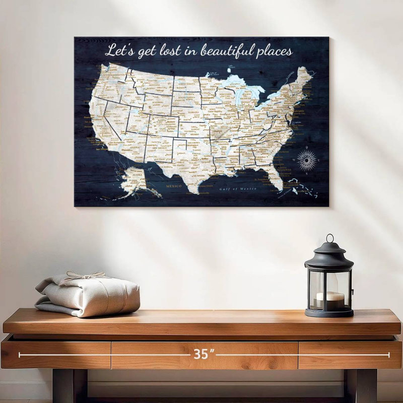 Magnifique punaise Beautiful Places USA Amrico, H 16 po x l 24 po