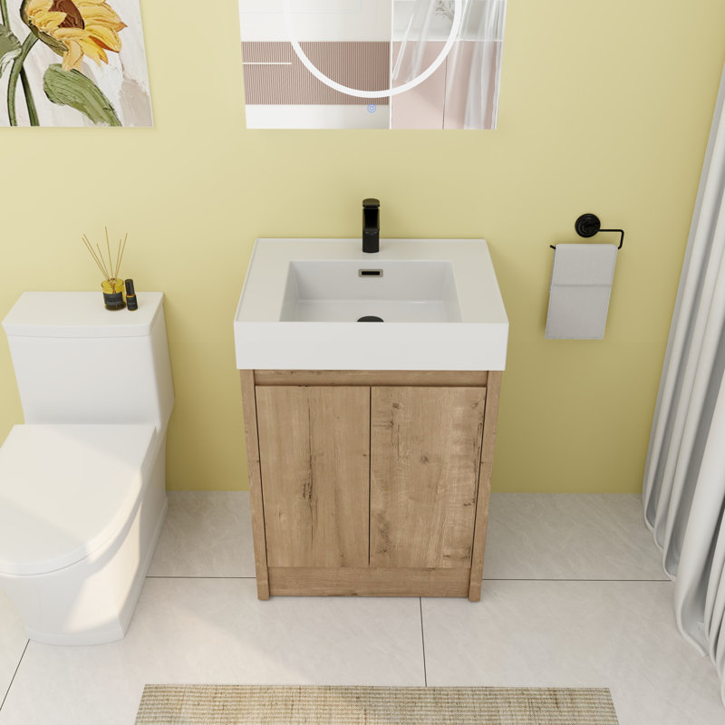 Meuble-lavabo simple 23,66 po avec comptoir en résine