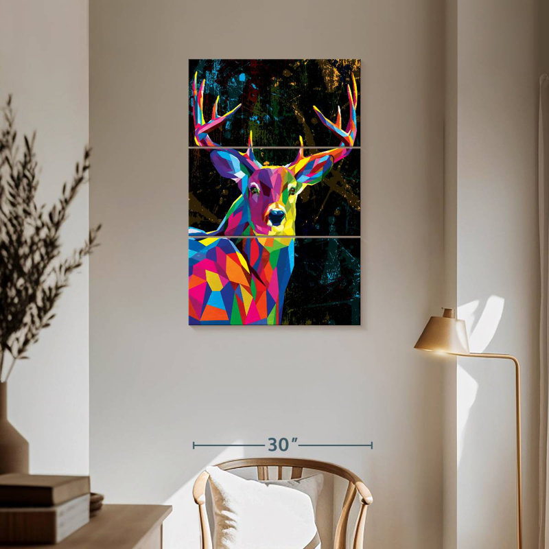 Buck de couleur géométrique Brampt, H 57 po x l 36 po