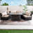 4 - Person Outdoor Wicker Fire Pit Patio Dining Set With Cushions