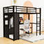 Lit mezzanine en métal avec garde-robe et bureau-24043207-24043206