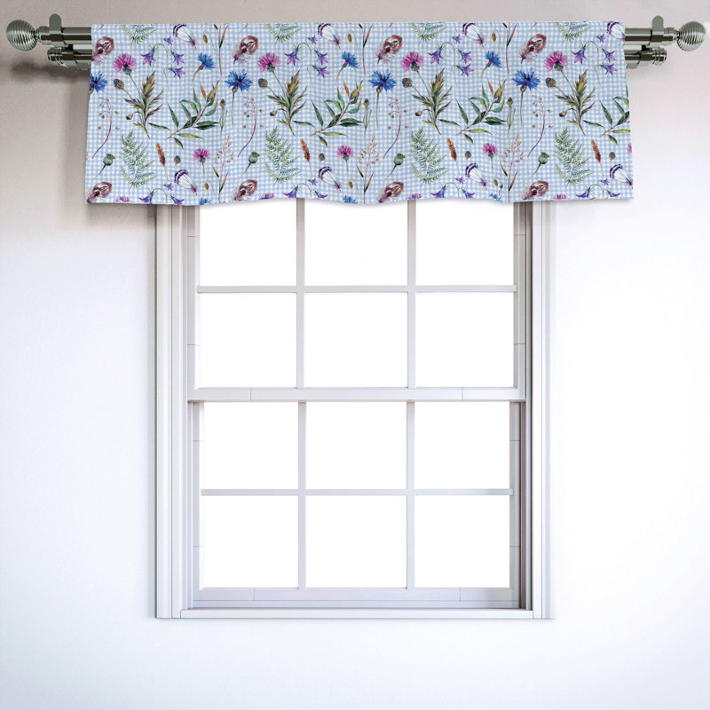 Sateen Floral Ruffled Window Valance