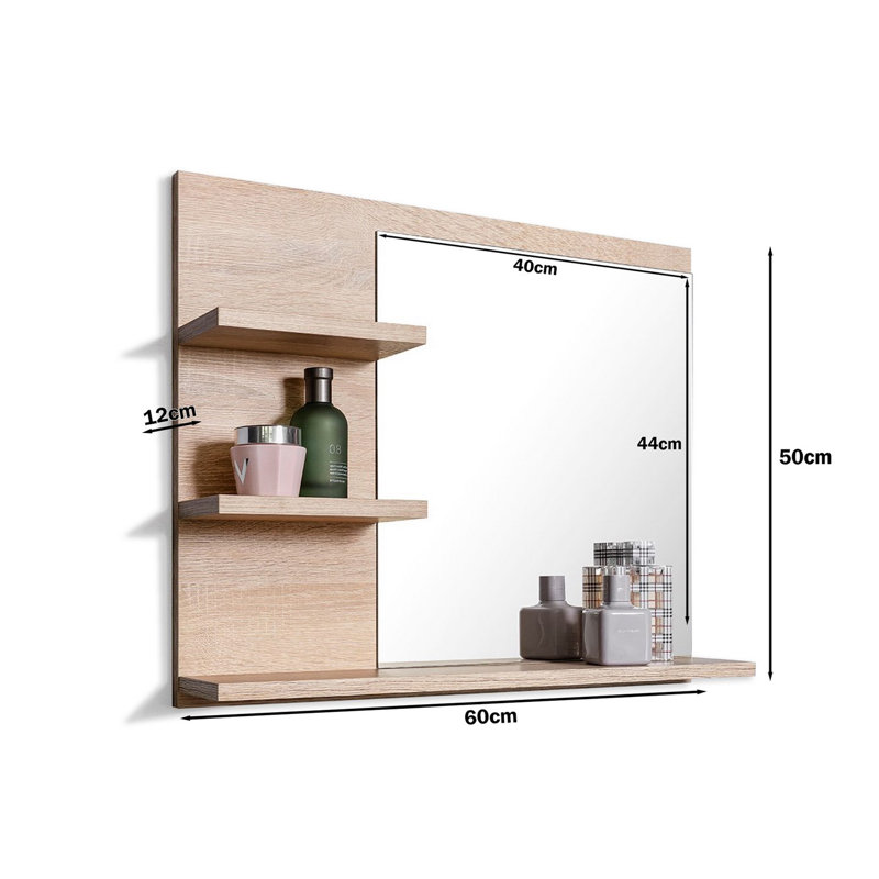Jakhyla Rectangle Mirror with Shelves