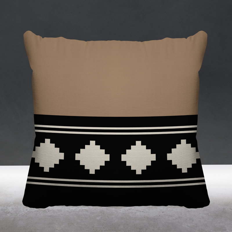 Coussin intérieur / extérieur Ector Southwestern, L 15 po x H 15 po, Beige