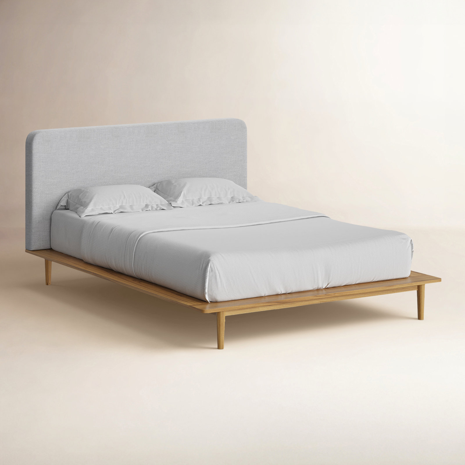 Alab Upholstered Bed, Queen, Natural