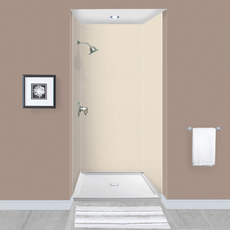 Expressions 6 Panel Shower Wall, Cameo, 96" H x 48" W x 48" D
