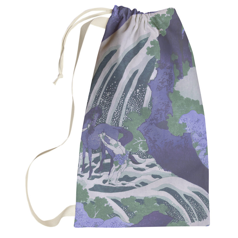 Sac à linge en cascade et cheval, Grand (H 76,5 po x l 29,5 po x 1,5 po), bleu
