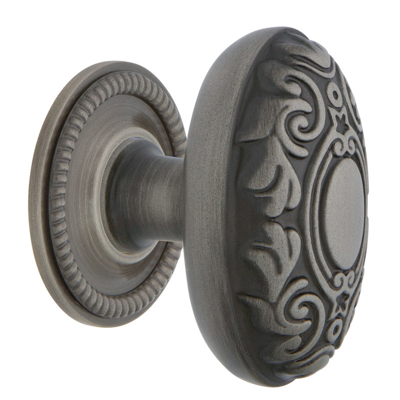 Victorian 1 3/4" Length Oval Knob, Antique Pewter