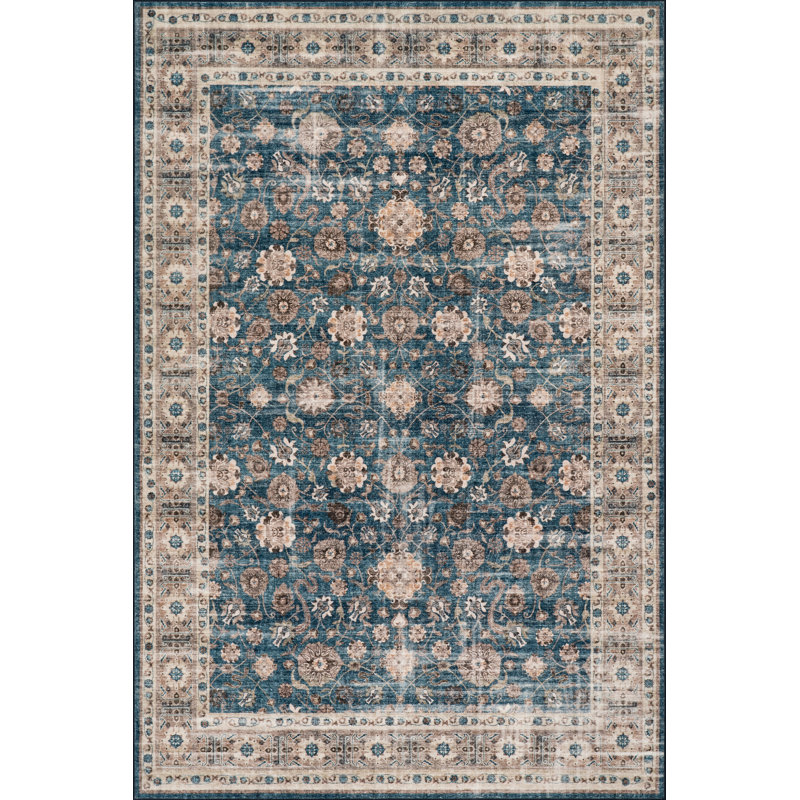 Tapis traditionnel lavable à bordure Nuloom Aisling, Rectangulaire 8 pi x 10 pi