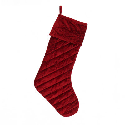 Chaussette de Noël en velours matelassé