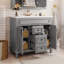 Meuble-lavabo moderne de 36 po avec lavabo supérieur, portes à fermeture douce et tiroirs pour un rangement efficace-537482032