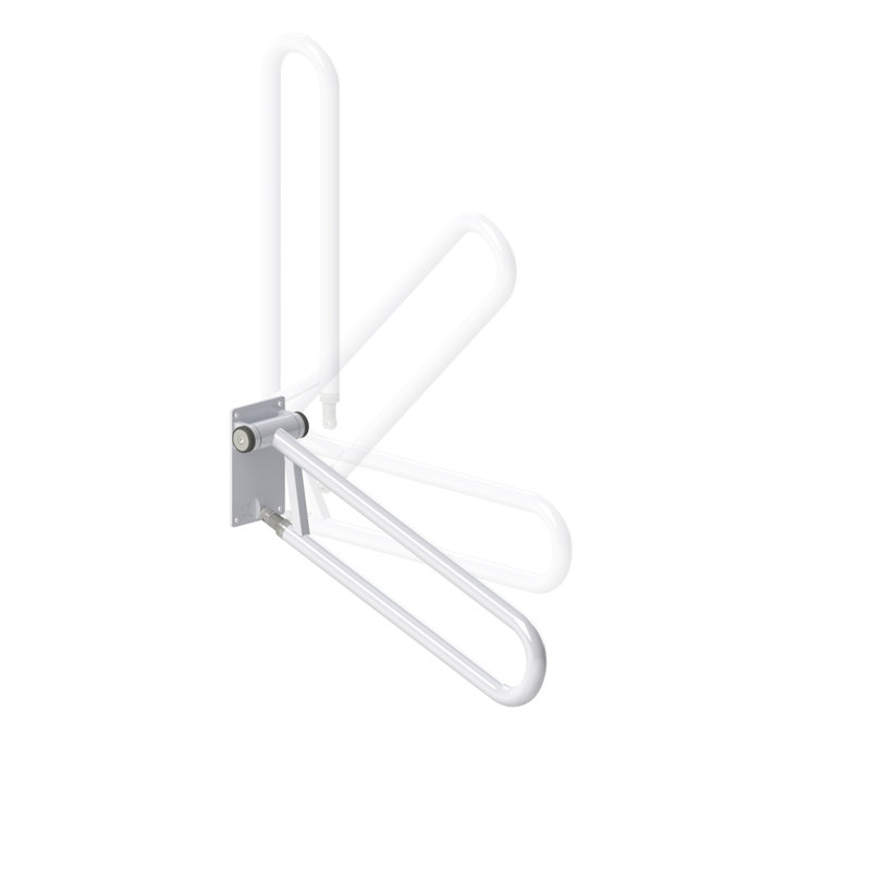 HEALTHCRAFT Angled PT Rail 32" Grab Bar: Flip Up Wall Mounted Angled Support Rail