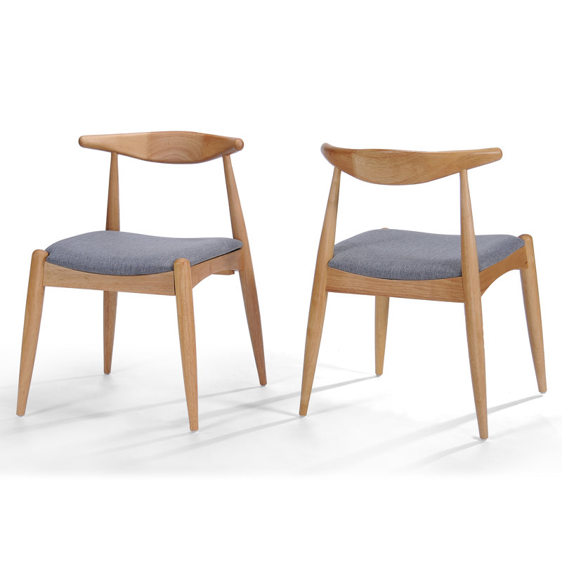 Drumawillin 17.75'' H Upholstered Side Chair, Light Gray, Natural Oak