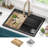 KRAUS Bellucci 28” Granite Workstation Drop In Top Mount Single Bowl Kitchen Sink with Accessories-86781491-86781486
