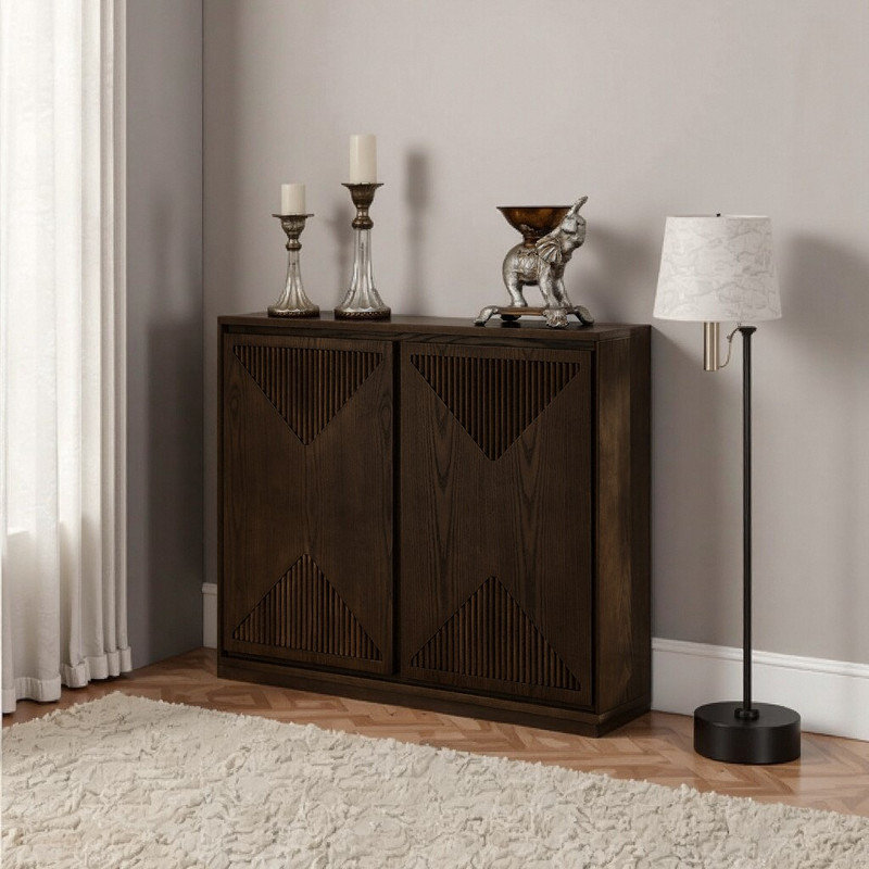 Buffet en bois massif Pensa, Marron foncé
