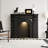 Black Manufactured Wood Freestanding Fireplace