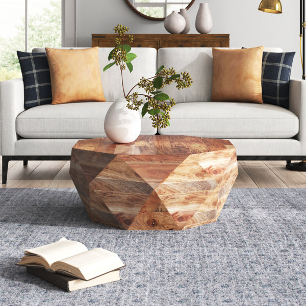 Peyla Coffee Table with Solid Wood & Copper — Stockton Heritage