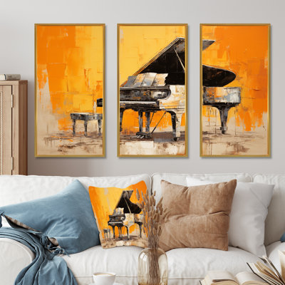 Ensemble de salon Orange Piano Modernist