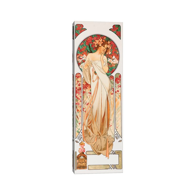 Perfume by Alphonse Mucha - Wrapped Canvas Panoramic Print, 121.92 cm H x 40.64 cm W x 3.175 cm D